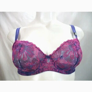 38D Paramour 115009 Ellie Demi Unlined Sheer Lace Plum NWT